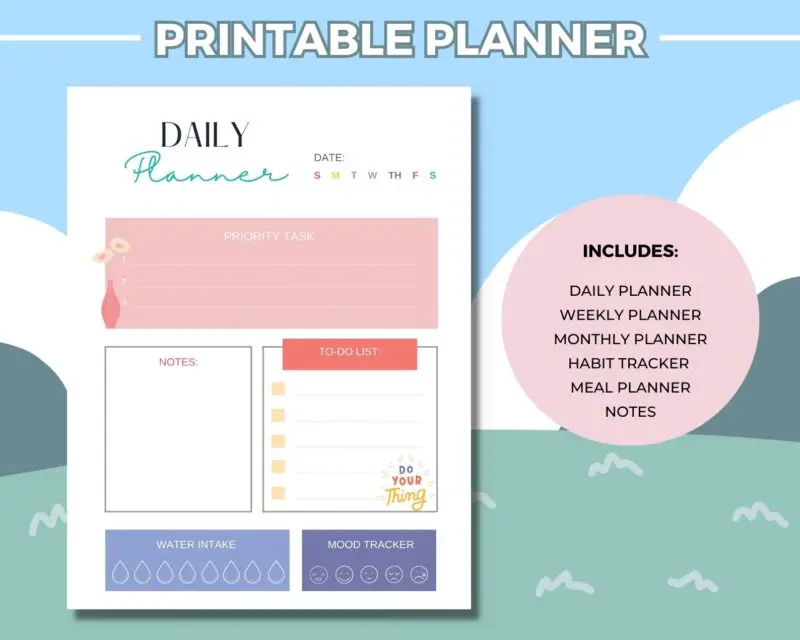 Digital Planner, Goodnotes Planner, Printable Planner, Daily Planner, Weekly Planner, Monthly Planner, Habit Tracker, Meal Planner