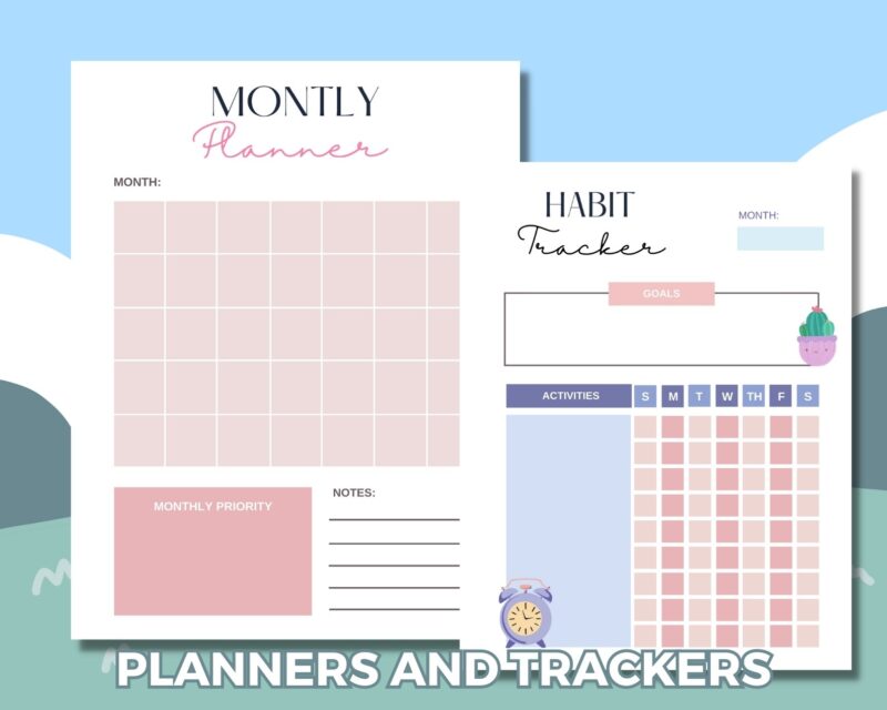 Digital Planner, Goodnotes Planner, Printable Planner, Daily Planner, Weekly Planner, Monthly Planner, Habit Tracker, Meal Planner